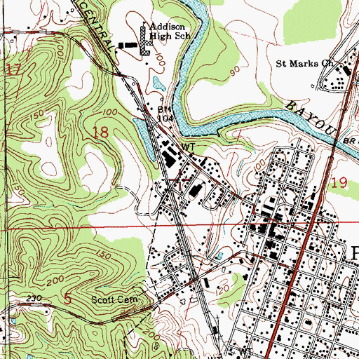 Topographic Map of Rising Sun Baptist Church, MS
