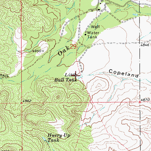 Topographic Map of Little Bull Tank, AZ