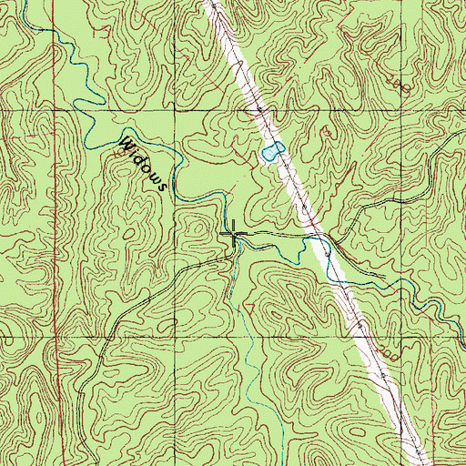 Topographic Map of Widows Creek Bridge, MS
