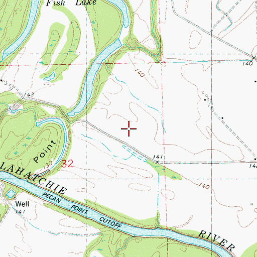 Topographic Map of Belle View Landing, MS