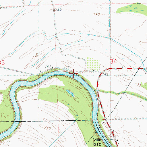 Topographic Map of Blythes Landing, MS