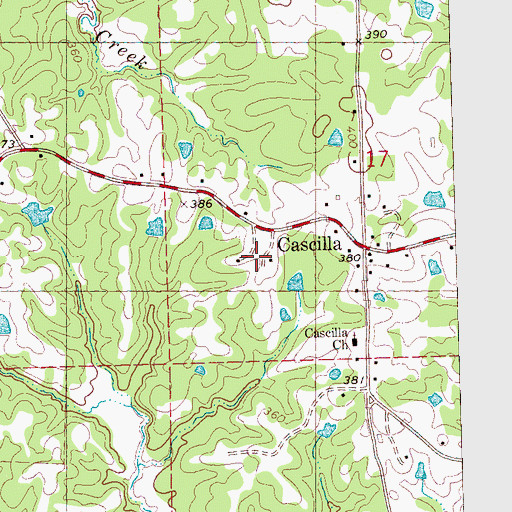 Topographic Map of Cascilla Elementary School (historical), MS