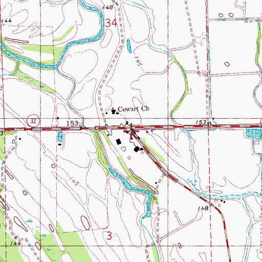 Topographic Map of Cowart, MS