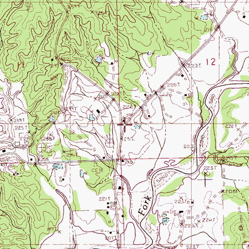 Topographic Map of Crevi (historical), MS