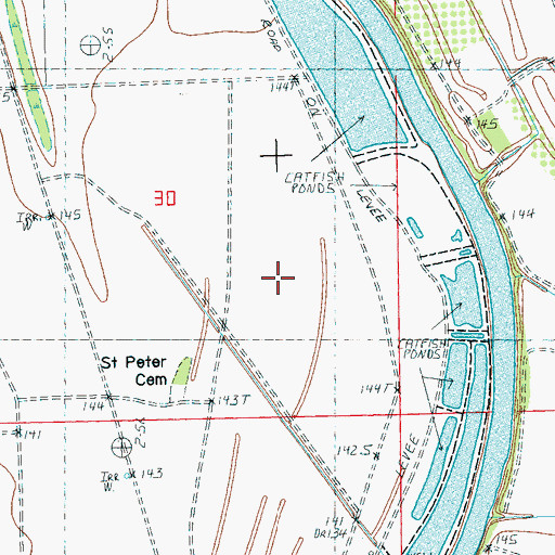 Topographic Map of Due West Plantation (historical), MS