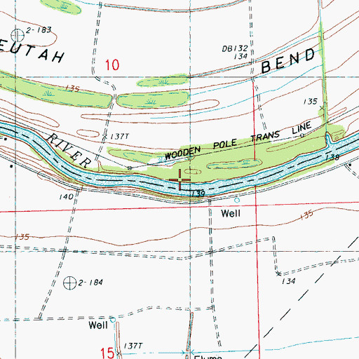 Topographic Map of Eutaw Bend Landing, MS