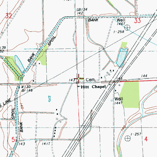 Topographic Map of Hitt Spur (historical), MS