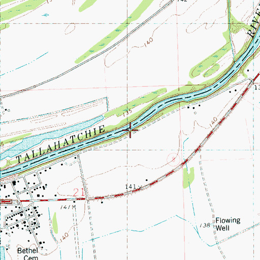 Topographic Map of Lamkins Landing, MS