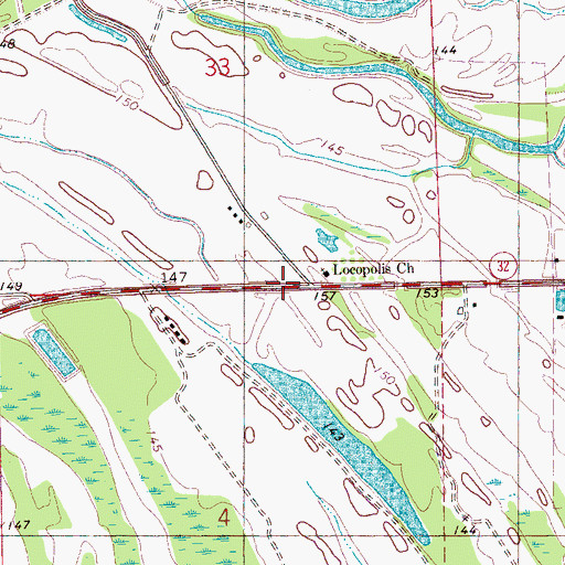 Topographic Map of Locopolis (historical), MS