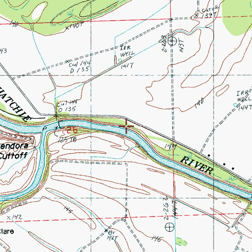 Topographic Map of McCalebs Landing, MS