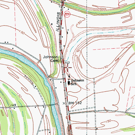 Topographic Map of Mitchner (historical), MS