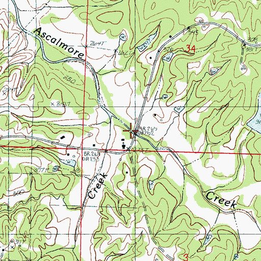 Topographic Map of Murphreesboro (historical), MS