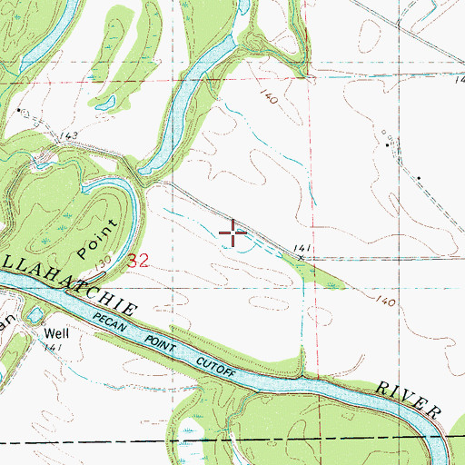 Topographic Map of Pecan Point Landing, MS