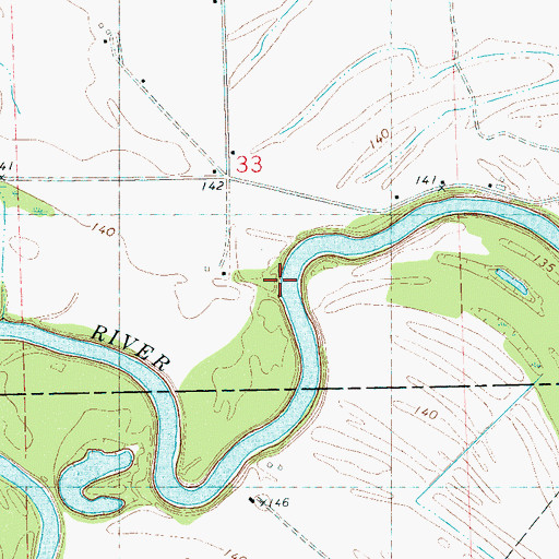 Topographic Map of Russells Landing, MS