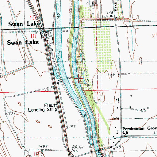 Topographic Map of Staten Landing, MS