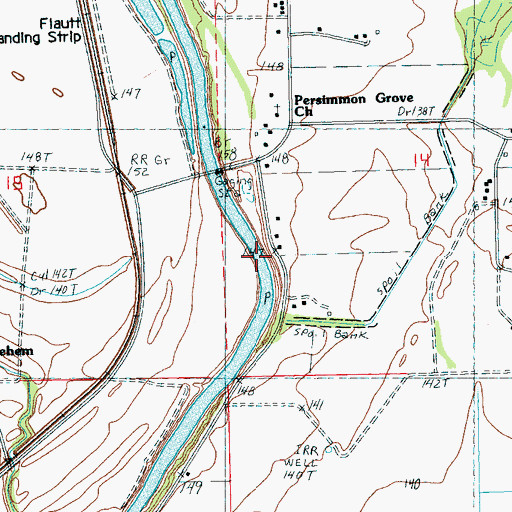 Topographic Map of Swan Lake Ferry (historical), MS