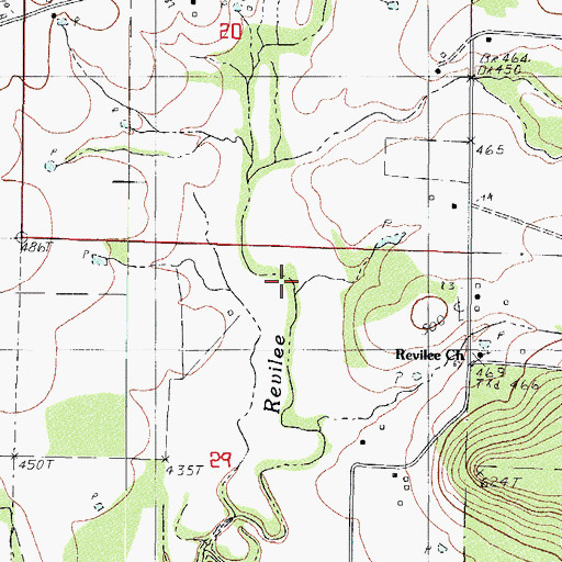 Topographic Map of Briar Creek, AR