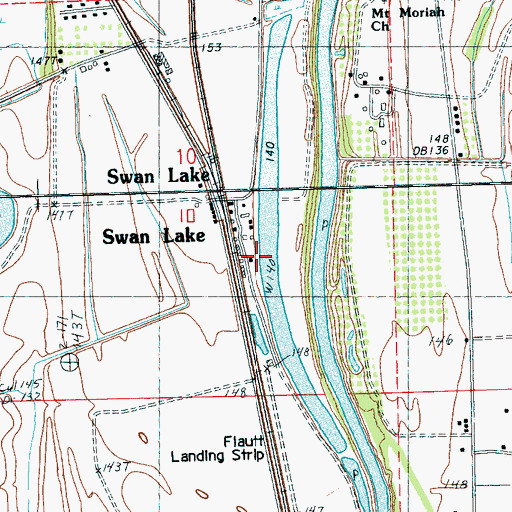 Topographic Map of Swan Lake Landing, MS