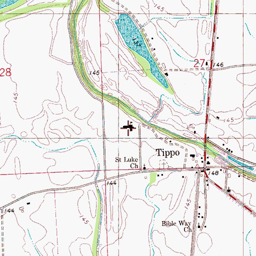 Topographic Map of Tippo Elementary School (historical), MS