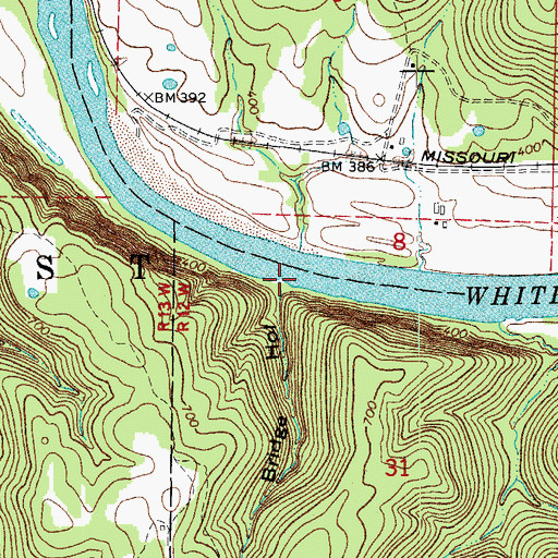 Topographic Map of Bridge Hollow, AR