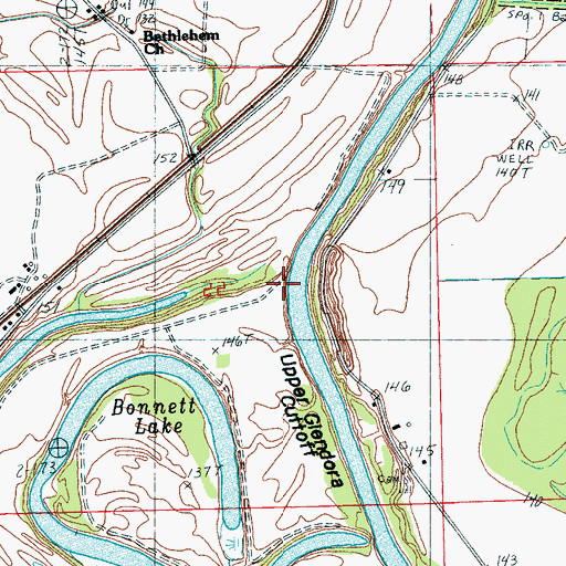 Topographic Map of Whitehead Landing, MS