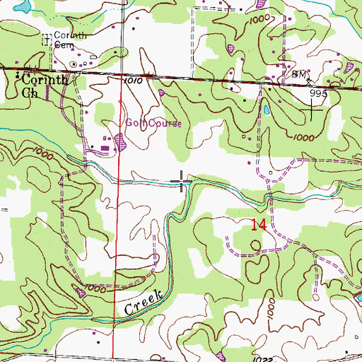 Topographic Map of Brier Creek, AR