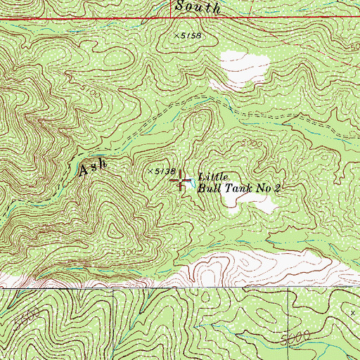 Topographic Map of Little Bull Tank Number Two, AZ