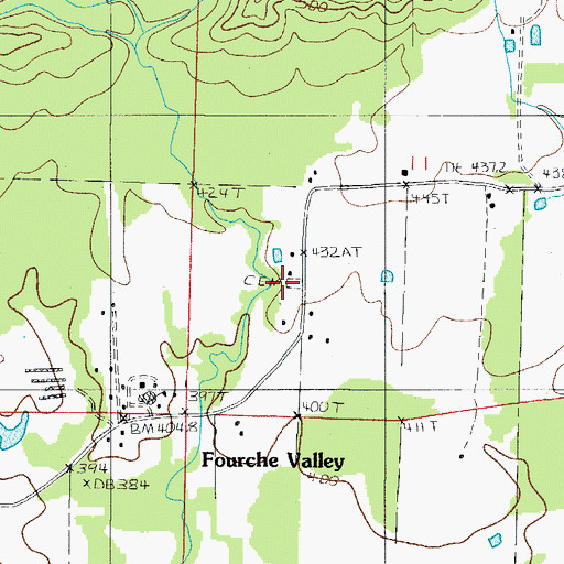 Topographic Map of Briggs Memorial Park, AR