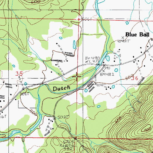 Topographic Map of Briscoe Creek, AR