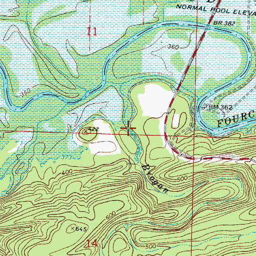 Topographic Map of Brogan Creek, AR