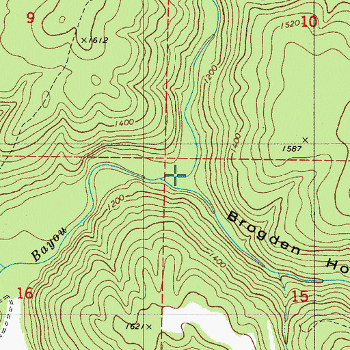 Topographic Map of Brogden Hollow, AR