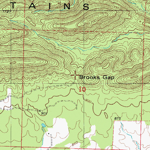 Topographic Map of Brooks Gap, AR
