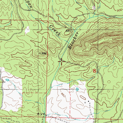 Topographic Map of Brooks Valley, AR