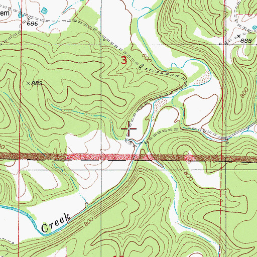 Topographic Map of Brown School, AR