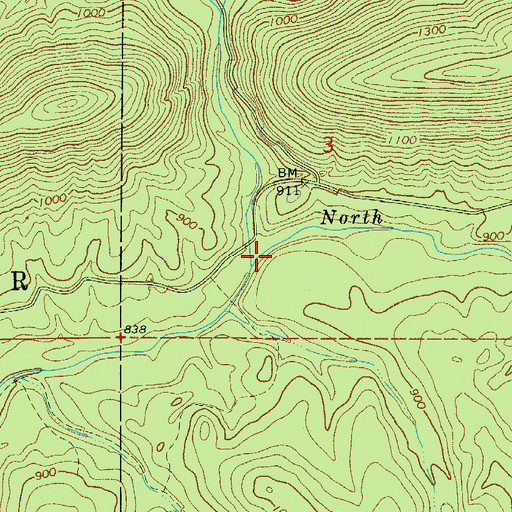 Topographic Map of Brush Creek, AR