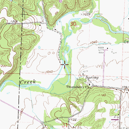 Topographic Map of Brush Creek, AR