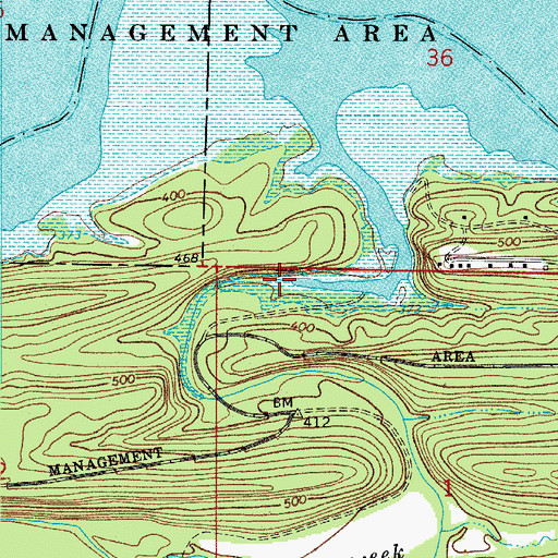 Topographic Map of Brush Creek, AR