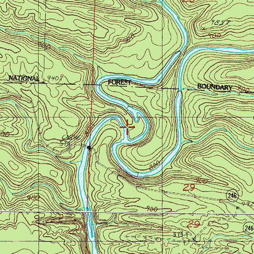 Topographic Map of Brushy Creek, AR