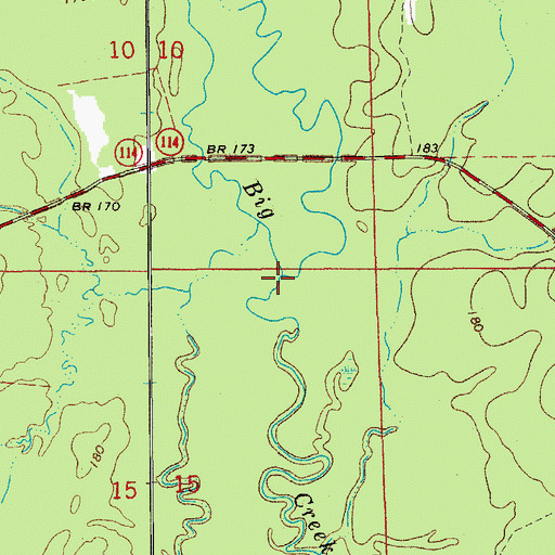 Topographic Map of Brushy Creek, AR