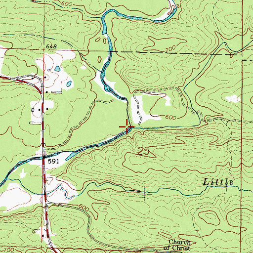 Topographic Map of Brushy Creek, AR
