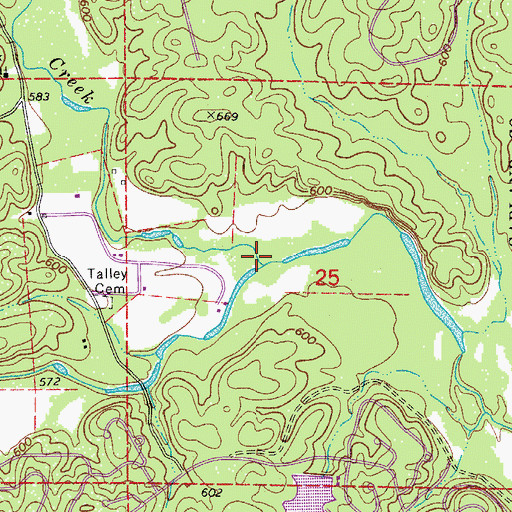 Topographic Map of Brushy Creek, AR