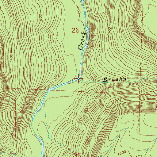 Topographic Map of Brushy Creek, AR