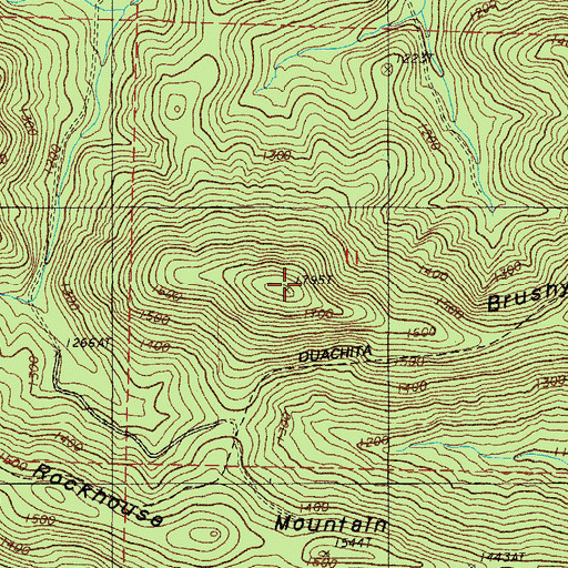 Topographic Map of Brushy Creek Mountain, AR