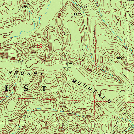 Topographic Map of Brushy Mountain, AR
