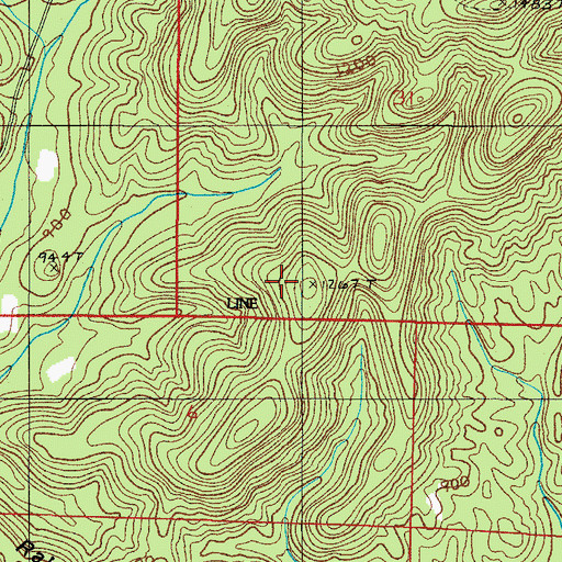 Topographic Map of Brushy Mountain, AR