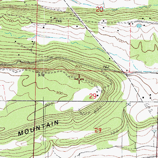 Topographic Map of Brushy Mountain, AR