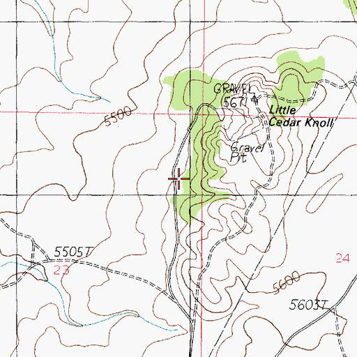 Topographic Map of Little Cedar Knoll, AZ