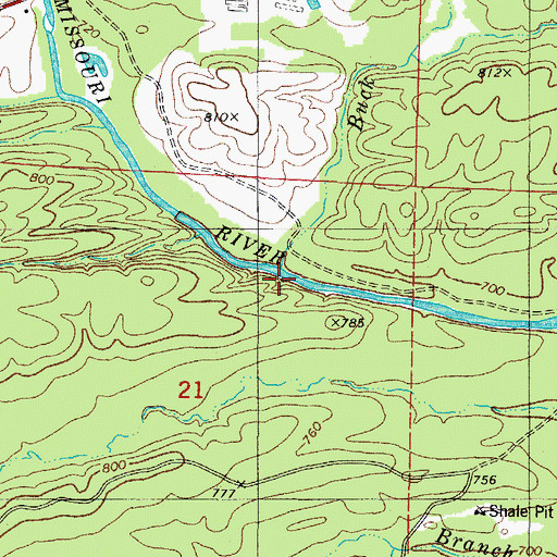 Topographic Map of Buck Branch, AR