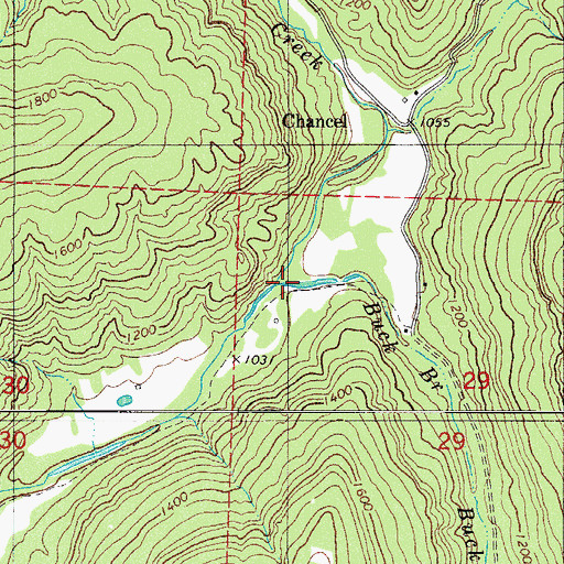 Topographic Map of Buck Branch, AR