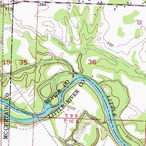 Topographic Map of Buck Creek, AR